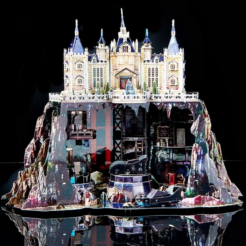 3D colorido Bat Castle Metal Puzzle, Montagem modelo de liga Jigsaw, Desktop ornamentos, presentes DIY, adulto, criativo