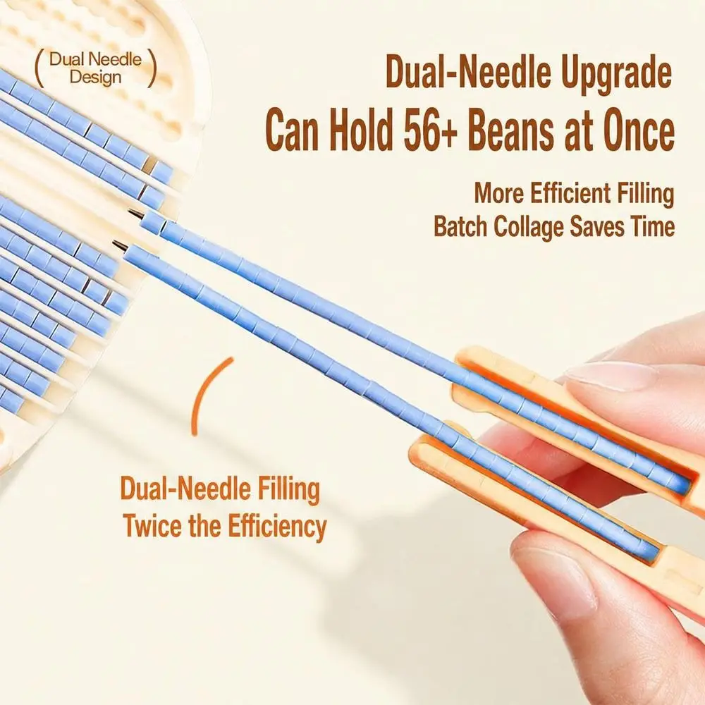 Portable Double Needle Bead Pen Pocket DIY Bead Crafting Bead Placement Pen Biscuit For 2.6mm Beads Bean Stacking Tool
