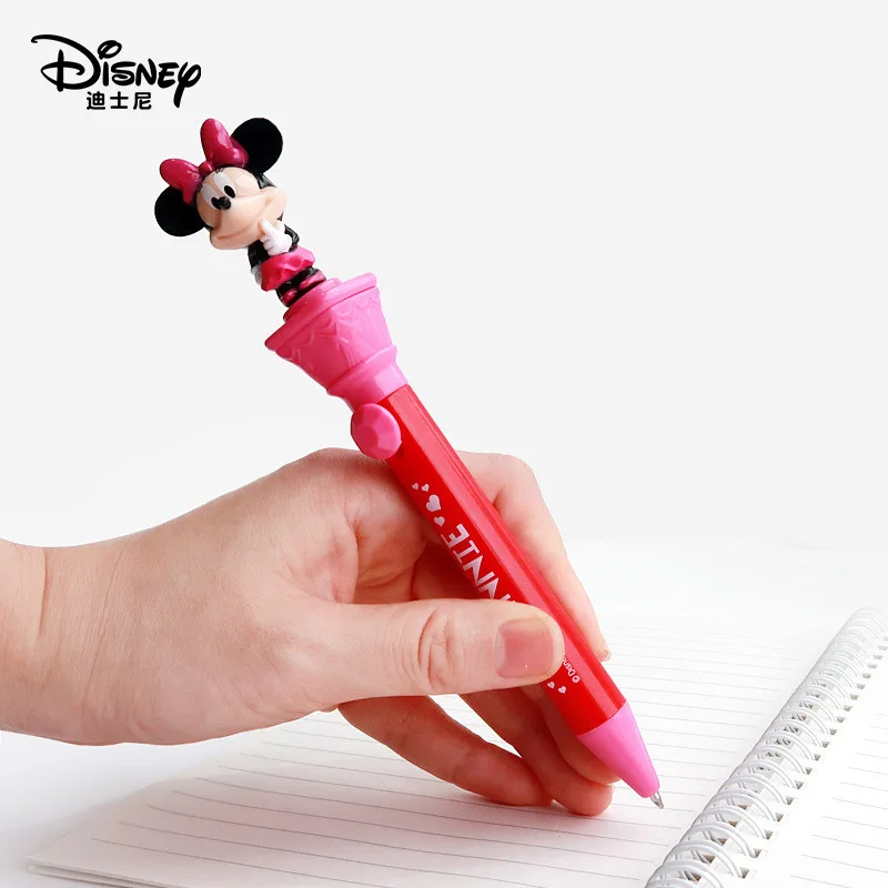 Authentieke Disney Mickey En Minnie 3d Modellering Pen Briefpapier Creatieve Cartoon Student Balpen Schattige Beperkte Handtekening Pen