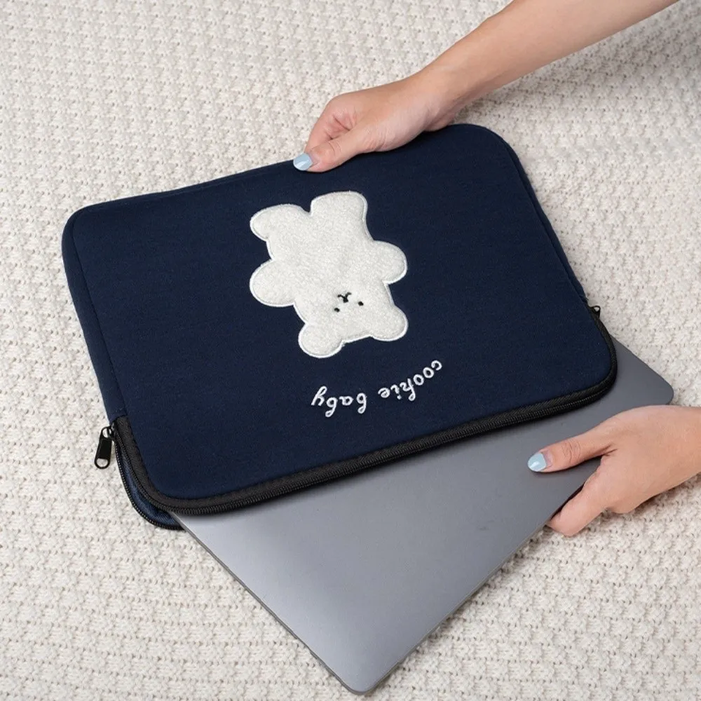 Wear Resistant 15.6 Inch Cartoon Laptop Bag Bear Cat Tablet Sleeve Bag Cute Kawaii Girl Computer Bag Laptop Case