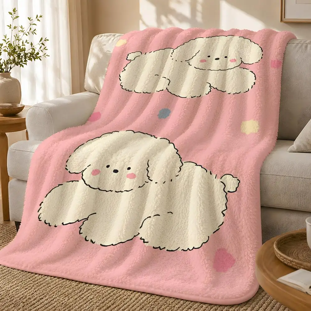 Puppy Throw 1pc Flannel Blanket Soft Lightweight Warm Cozy For Bedroom Sofa Bed