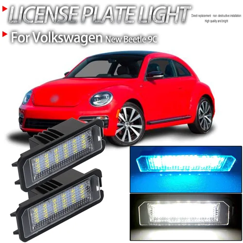 Imagen 1 del producto 2 uds coche Led Canbus sin número de Error luces de matrícula para Volkswagen VW New Beetle 9C 2002-2007 2008 2009 2010 estilo de coche