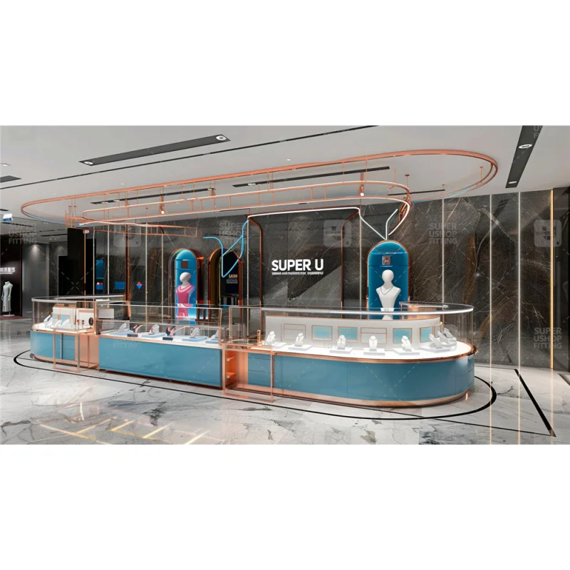 custom.Custom Jewellery Store Display Furniture Luxury Showroom Interior Design Lockable Glass Jewelry Counter