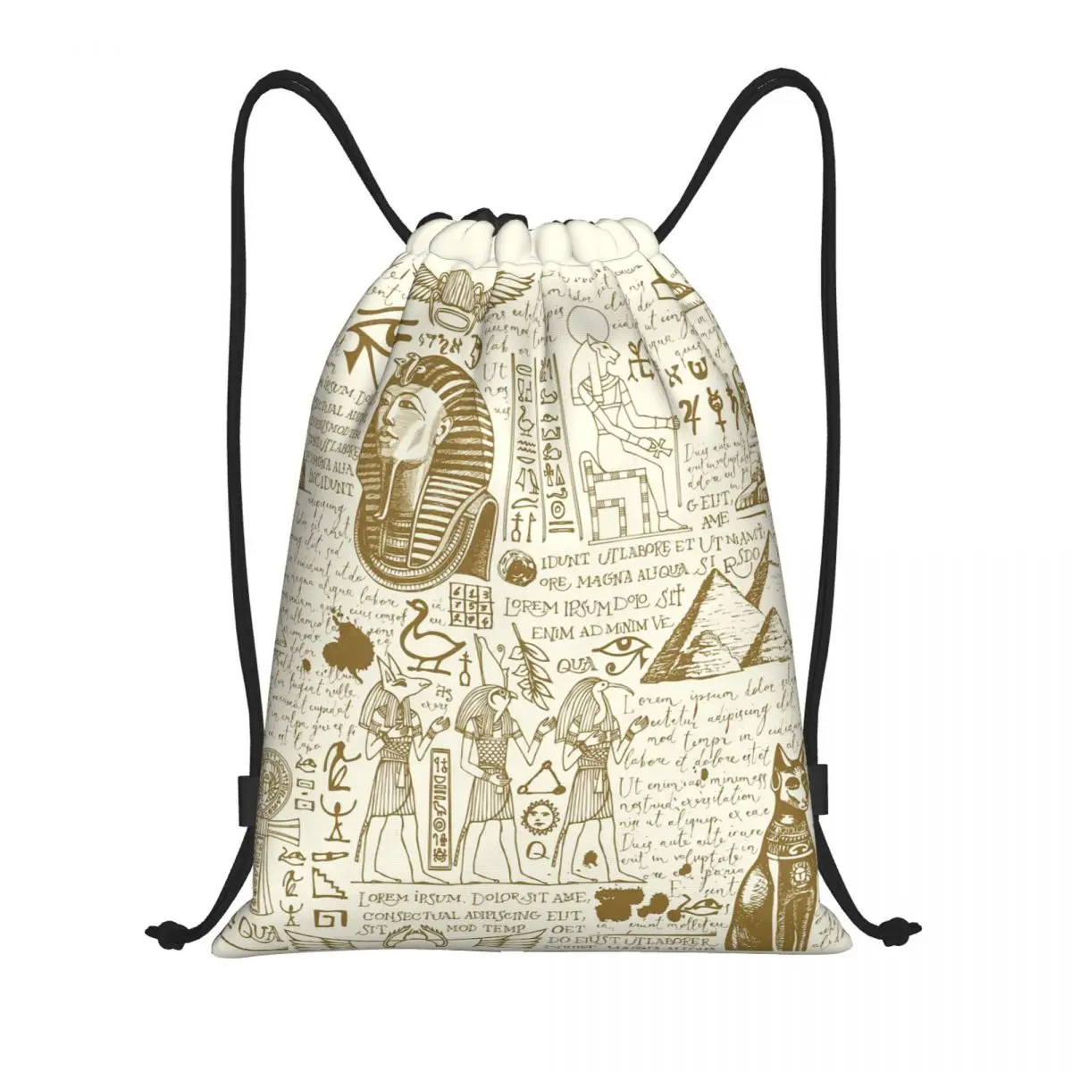 

Ancient Egypt God Horus And Anubis Egyptian Pharaoh Backpacks Fashion Drawstring Bags Sundries Bag Book Bag for Man Woman School