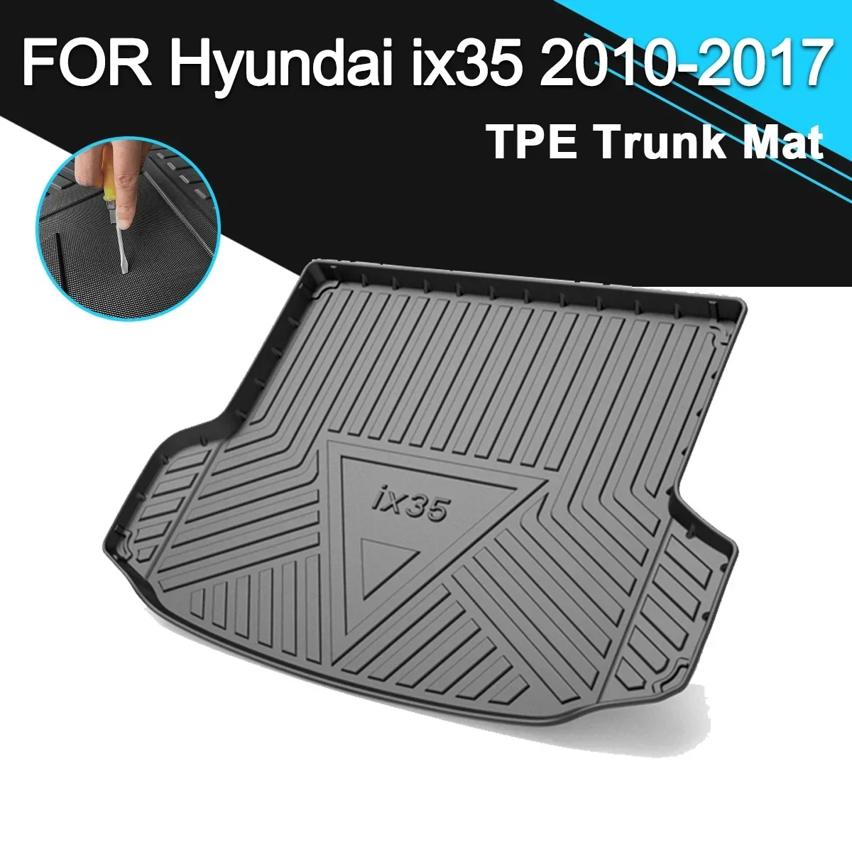 

Car Rear Trunk Cover Mat Non-Slip Waterproof Rubber TPE Cargo Liner Accessories For Hyundai ix35 2010-2017