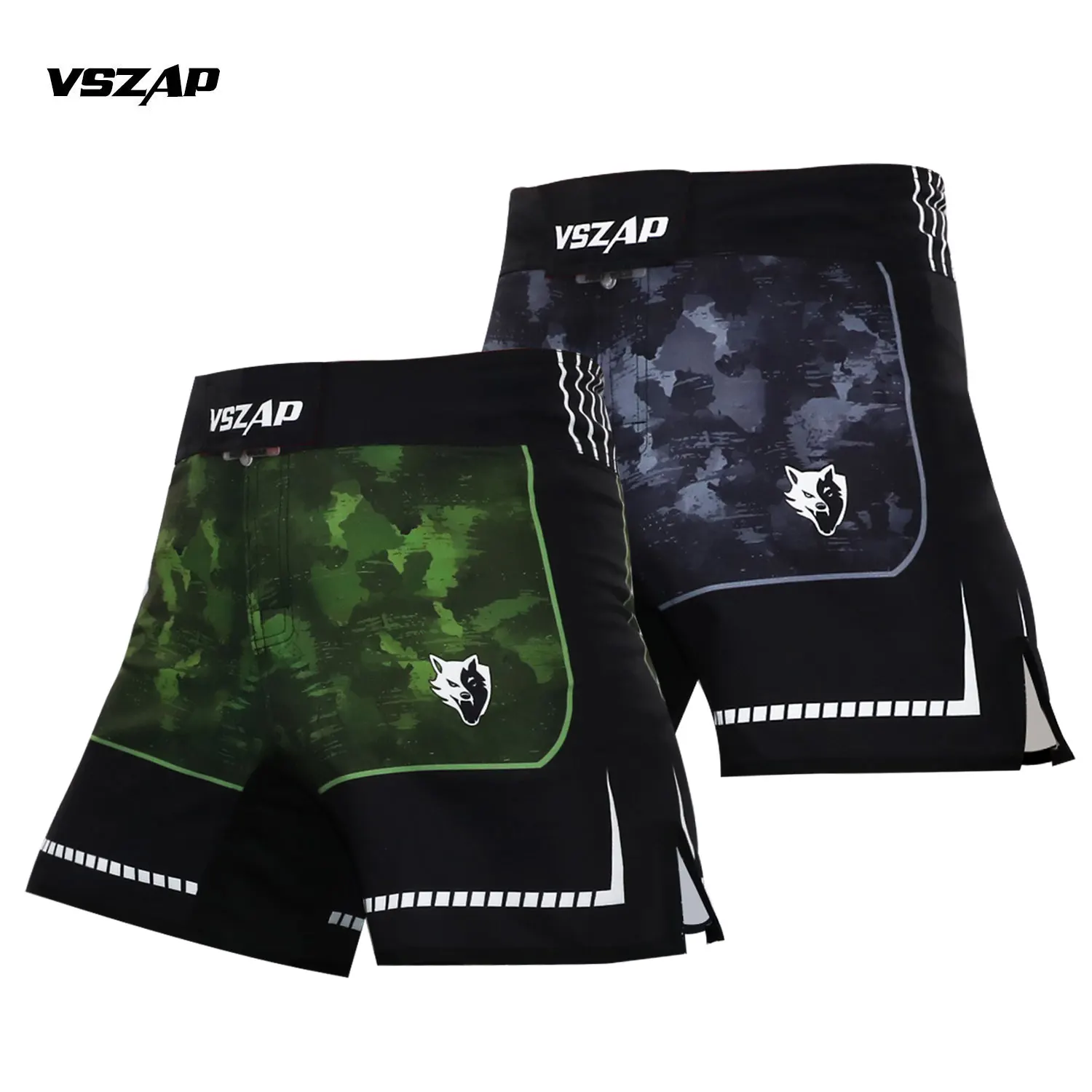 VSZAP Camouflage Storm Comprehensive Fighting Martial Arts Boxing Judo Training 5-point Wear resistant Shorts