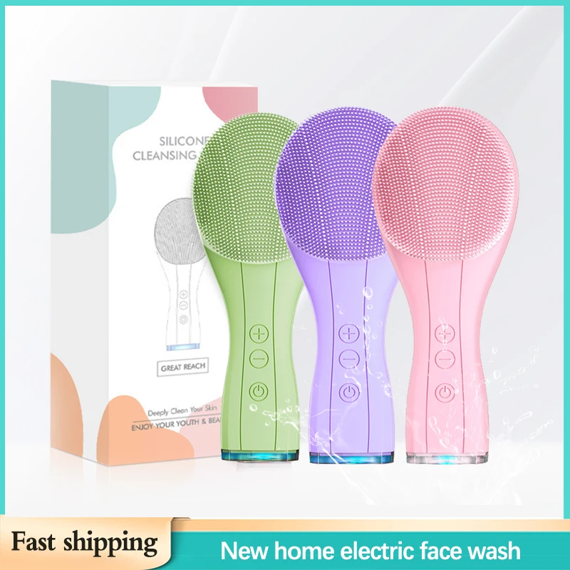 Nettoyant électrique pour le visage, cheveux doux et imperméables, Massage du visage en Silicone, brosse de nettoyage des pores en profondeur, masseur de vibrations de beauté