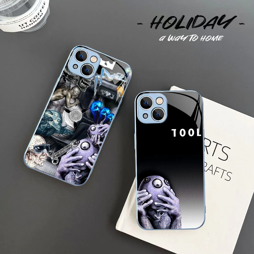 

T-Tool Band Phone Case Tempered Glass For iphone 14 13 12 11 Pro Mini XS MAX 14Plus X XS XR Fundas