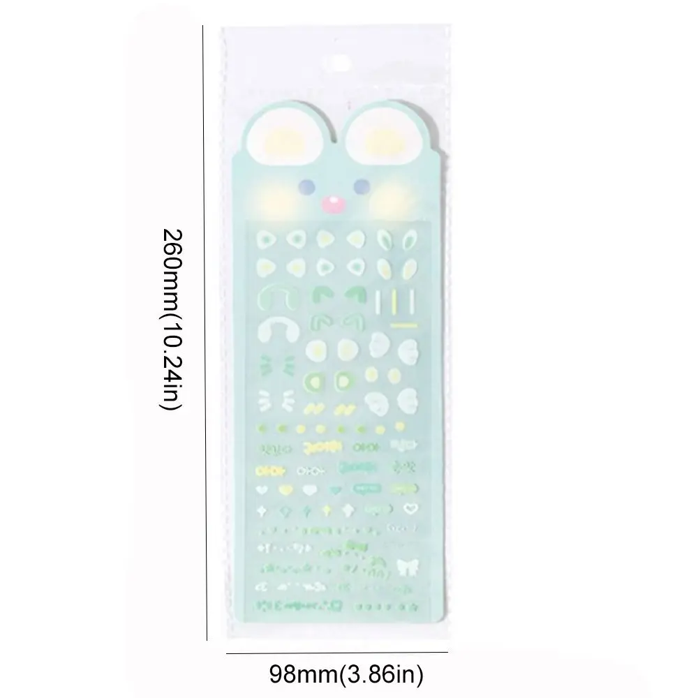 Korean Cute Rabbit Ear Blusher Sticker Kawaii PET DIY Decor Stickers Photo Card Album Kids Toy Sticker Decoration