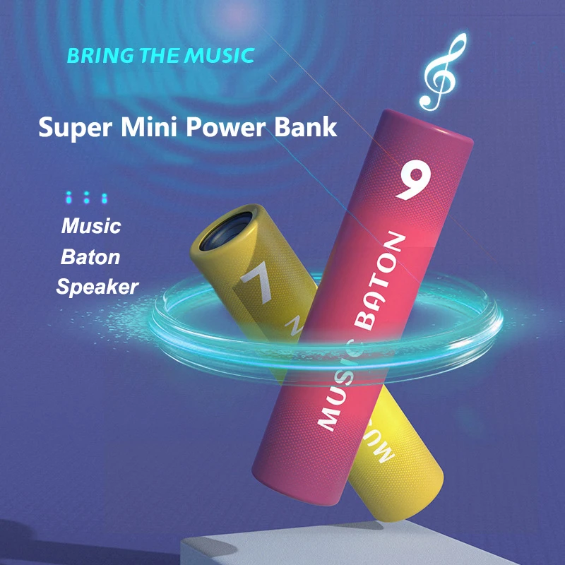 

Bluetooth Speaker Mini Power Bank 3000mAh Portable Charger External Battery Pack for iPhone 16 X Samsung Huawei Xiaomi Powerbank