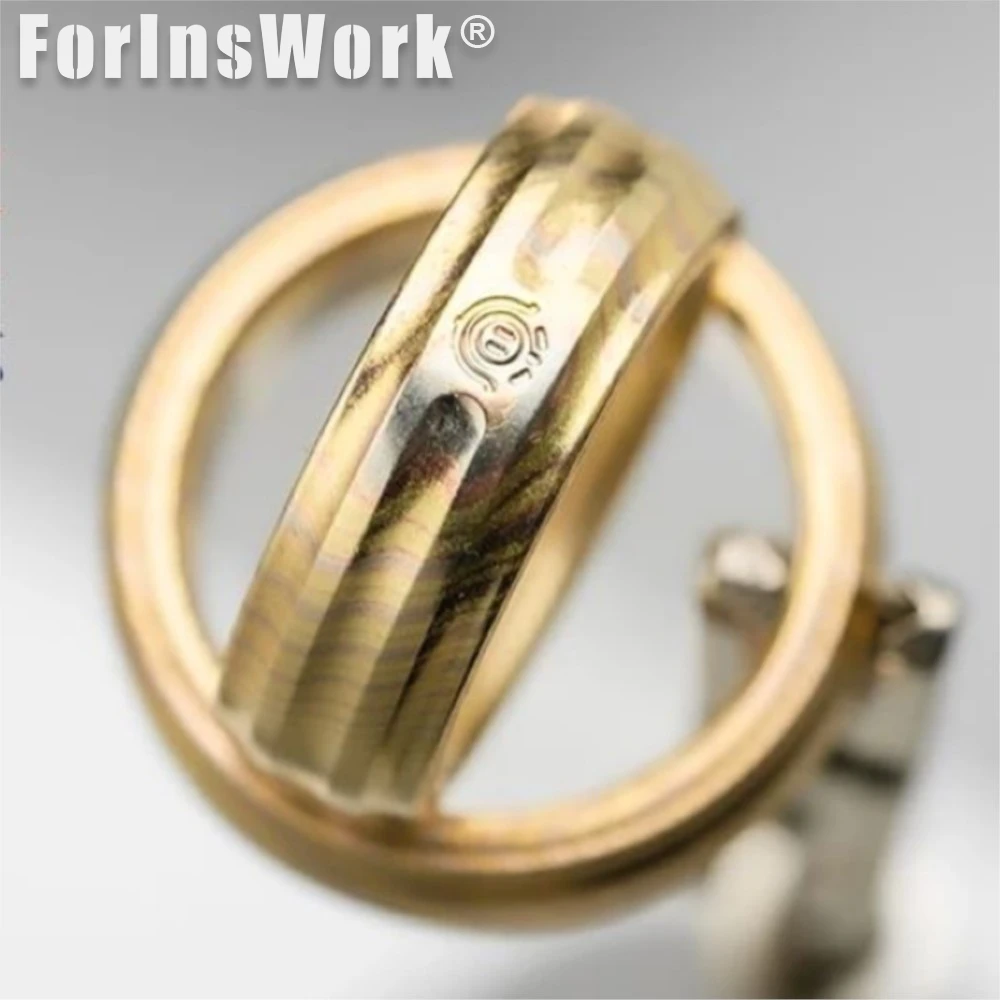 YEDC Mokume الخشب الحبوب الذهب EDC تململ لعبة إصبع سبينر المعادن ألعاب تململ
