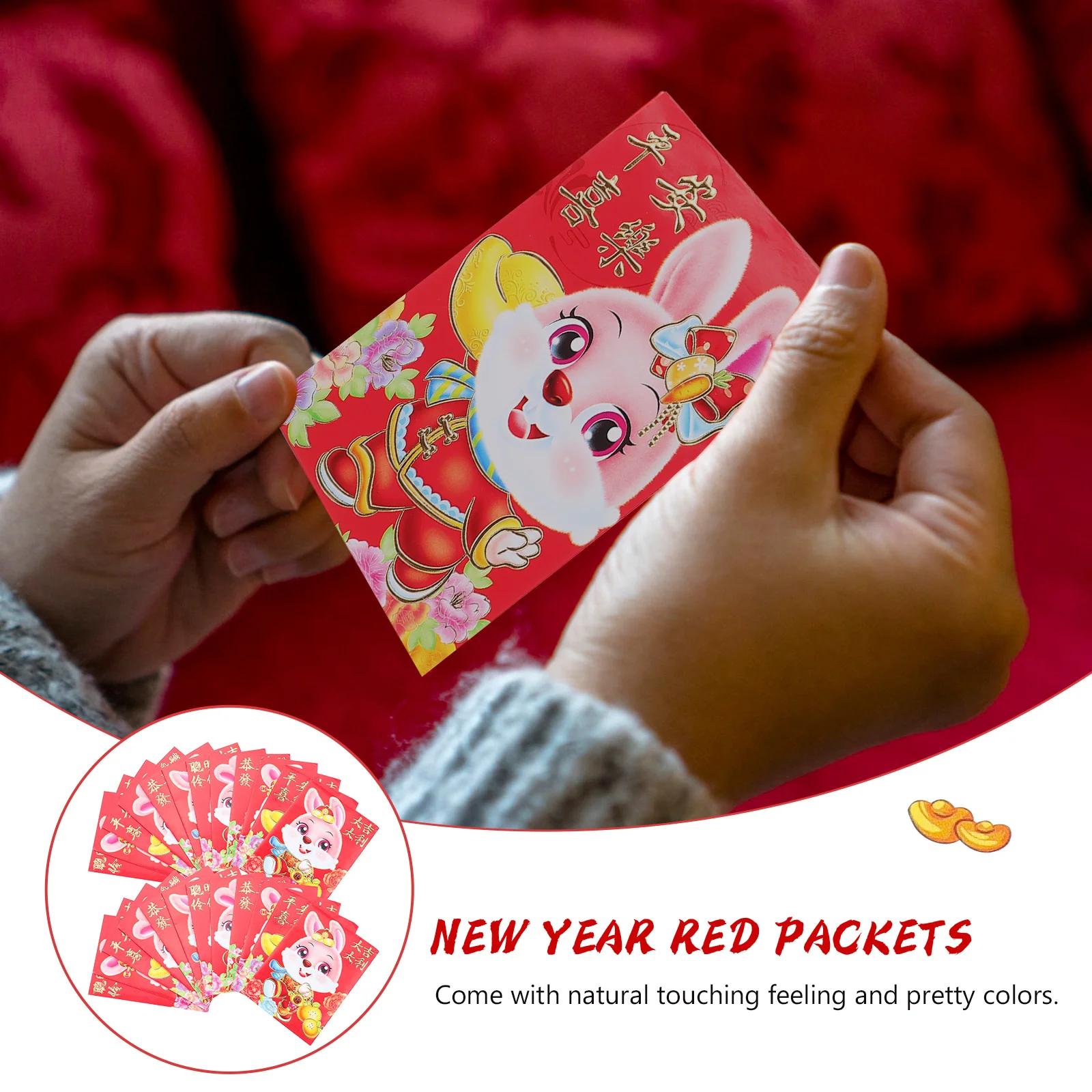 

60 Pcs New Year Red Envelope Occasion 2023 Money Bag Traditional Pocket Wedding Chinese Hong Bao Lucky