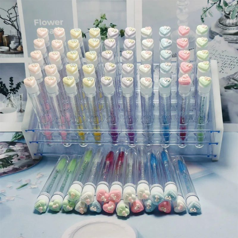 50PCS love Reusable Eyelash Brush Tubes Eyebrow Brush Eyelash Wands Replaceable Dust-proof Cleaner Storage Tubes Makeup Tool