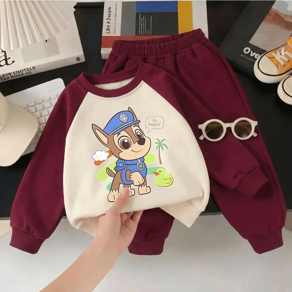 Long Sleeve Clothes Sets Boys Casual Sweatshirt + Long Pants 2piece Kids Spliced Sweatsuits Children's Tracksuit Hoodies Sets 2