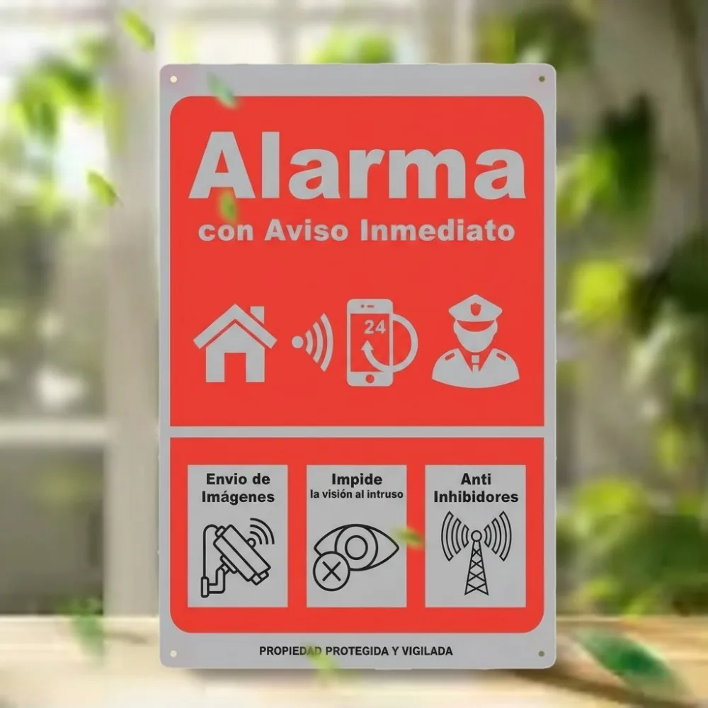 Premium Metal Alarm Notice Plate-Lasting Indoor/Outdoor Visual Deterrent for Enhanced Property Security & Intruder Prevention