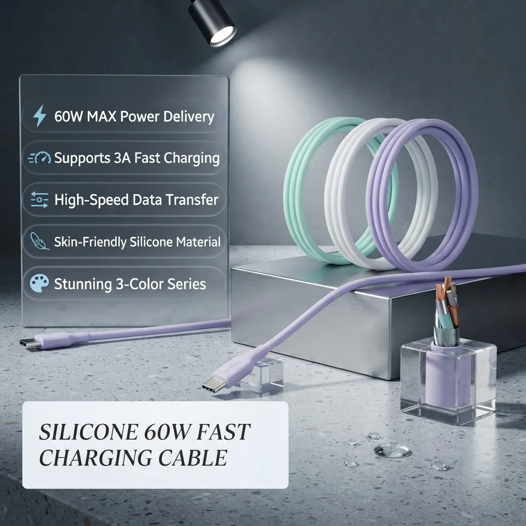 USB Type C Cable 1FT Charger Cable PD 60W Fast Charge Data Cord for iPhone 17 16 15 Air MacBook iPad Samsung Galaxy S25/S24/S23
