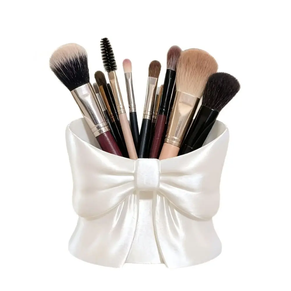 3D Printed Makeup Brush Storage Large-Capacity Space-Saving Bow Shape Pen Holder Sweet Cute Pen Organizer Cosmetic Storage