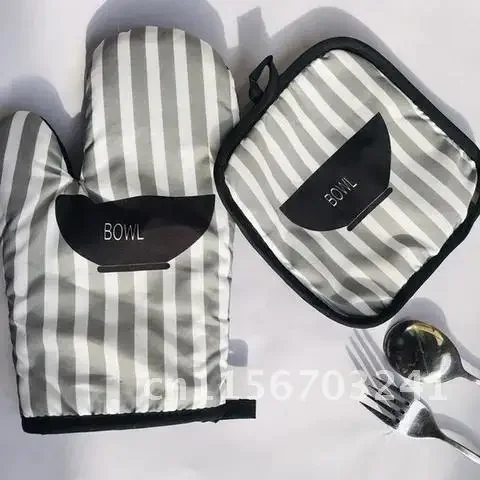 

전자 레인지 베이킹 바베큐 장갑 오븐 벙어리 장갑, 내열 리넨 팟 홀더, 미끄럼 방지 주방 조리
