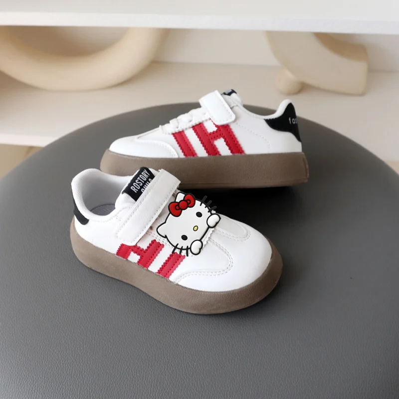 

Детские первые ходунки Hello Kitty, детская модная обувь для бега, весенне-осенняя новая повседневная обувь на нескользящей мягкой подошве для девочек