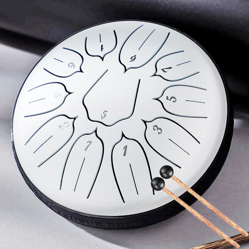 Hluru Glucophone Steel Tongue Drum 6 pollici 11 note D5 Drums Tone etereo Handpan Drum Instrument strumenti musicali