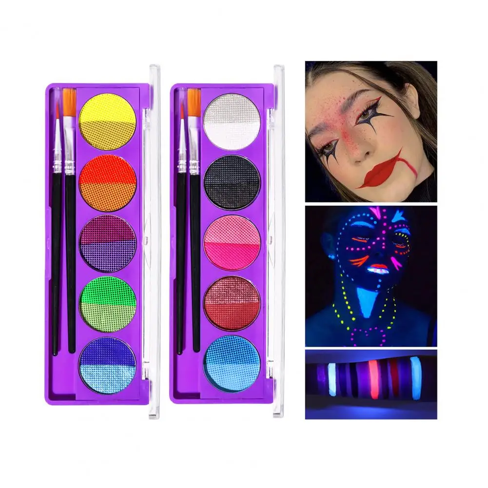 Water Soluble Body Paint for Festivals Makeup Palette for Looks Fluorescent Uv Makeup Palette Vibrant for Festivals