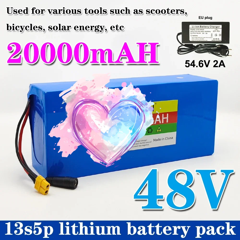 48V battery 13s5p 20ah Lithium Battery Pack 20000mAh 250W-1500W for Citycoco Motorized Scooter Batteries Built in BMS