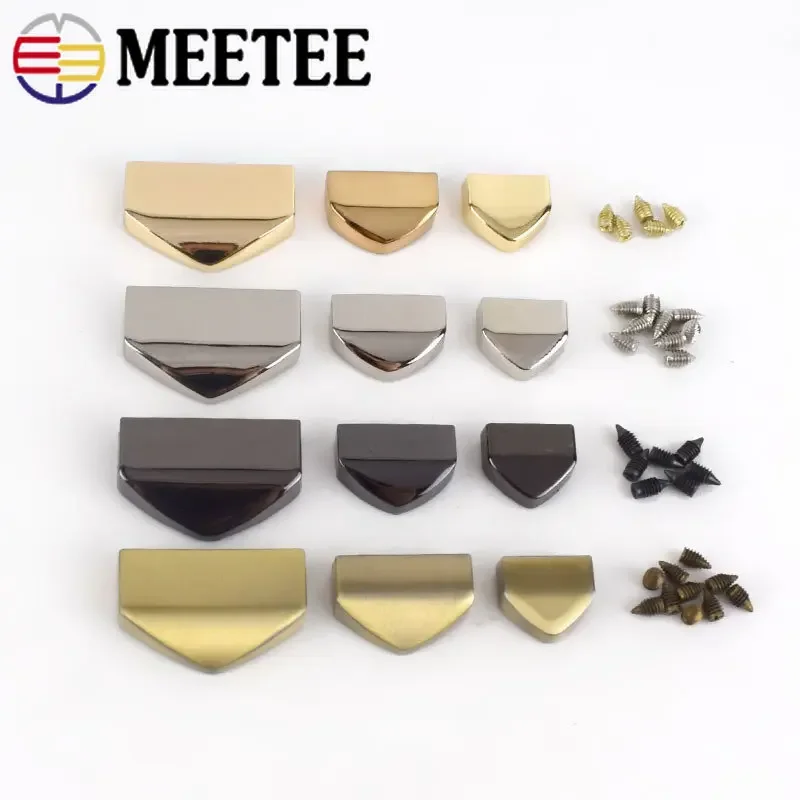 Meetee 5/10Pcs 12/16/18/25mm Metal Tail Clip Stopper Buckles Zipper End Hook Bags Screws Decoration Buckle DIY Carfts Accessory