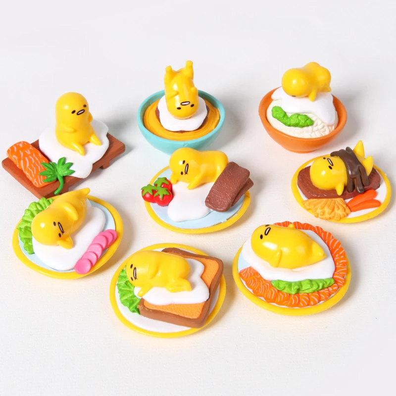 Anime Gudetamas Yolk King Lazy Eggs Miniature Figures Gashapon Doll Model Toy Collection Decoration Ornaments Kids Gifts