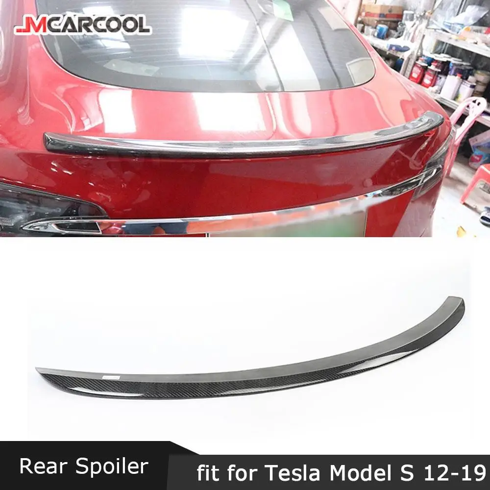 

Carbon Fiber Rear Spoiler for Tesla Model S Sedan 60 70 75 85 90 D P85D P90D P100D 2012-2019 FRP Rear Boot Trunk Trim Wings