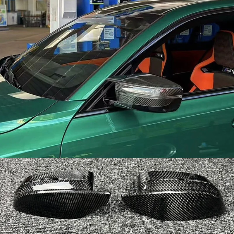 Dry carbon fiber side door mirror caps for BMW M3 G80 M4 G82 High Quality Replacement Mirror Caps 2021+