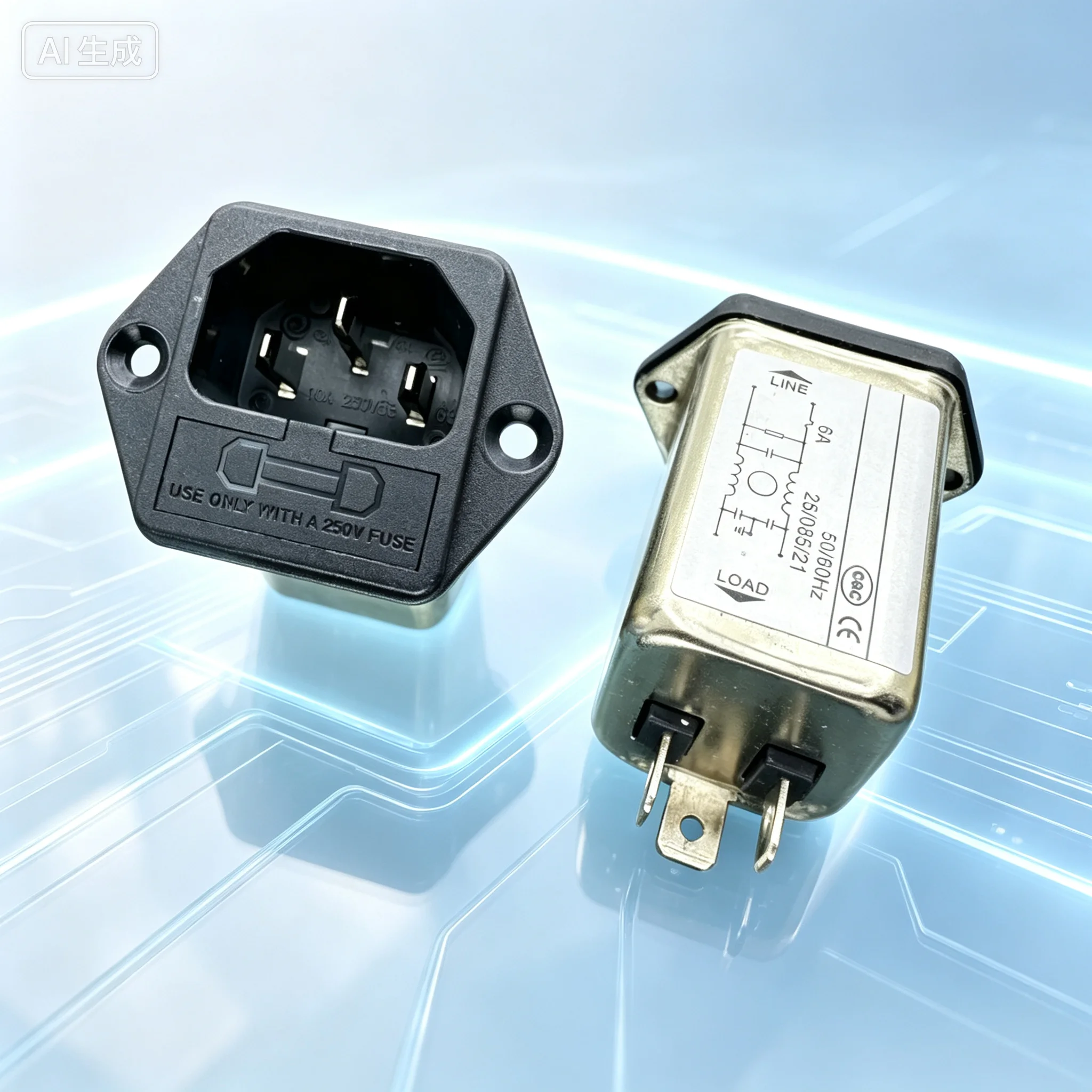 EMI Power Filter TY180C-6 Socket Type Without Fuse 6A for Tyze