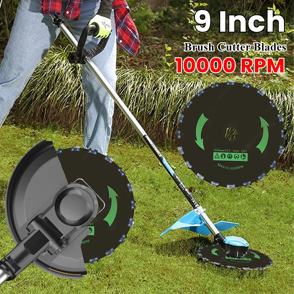 

9 Inch Chainsaw Tooth Saw Blade 10000 RPM Steel Grass Trimmer Head 14/20-Tooth Disc Blade for Lawn Mover Head Weed Removers