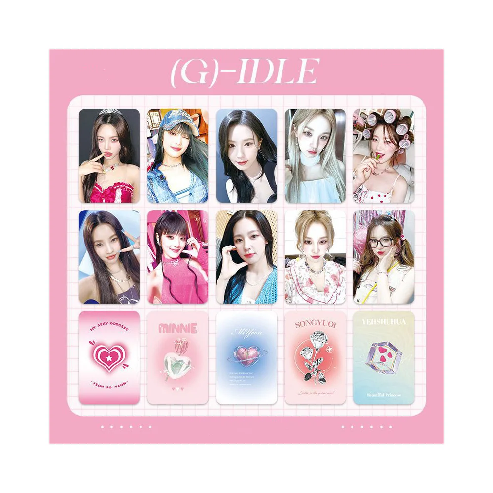 6Pcs/Set Kpop (G)-IDLE Single Person Photocards Double Sides Printing Korean Style LOMO Cards YUQI SHUHUA MINNIE Fans Collection