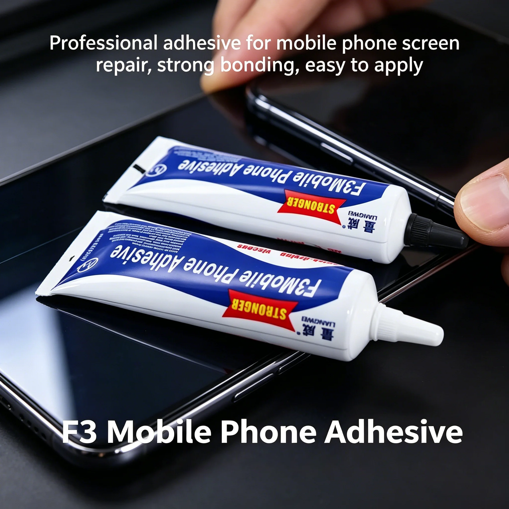 Cracked Screen Repair Adhesive, Transparent Black Special Glue Phone Screen Crack Fix Glue for Daily Damage Repair