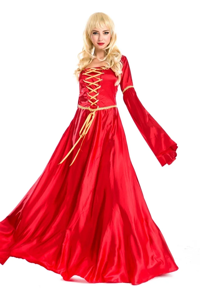Noble Women Classical Medieval Renaissance Costume Evening Party Bridal Wear Maxiskit Full Dress
