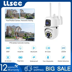 LLSEE YILOT dual lens camera,CCTV camera 360,WiFi,full HD 8MP outdoor IP security,CCTV camera,with intelligent color night