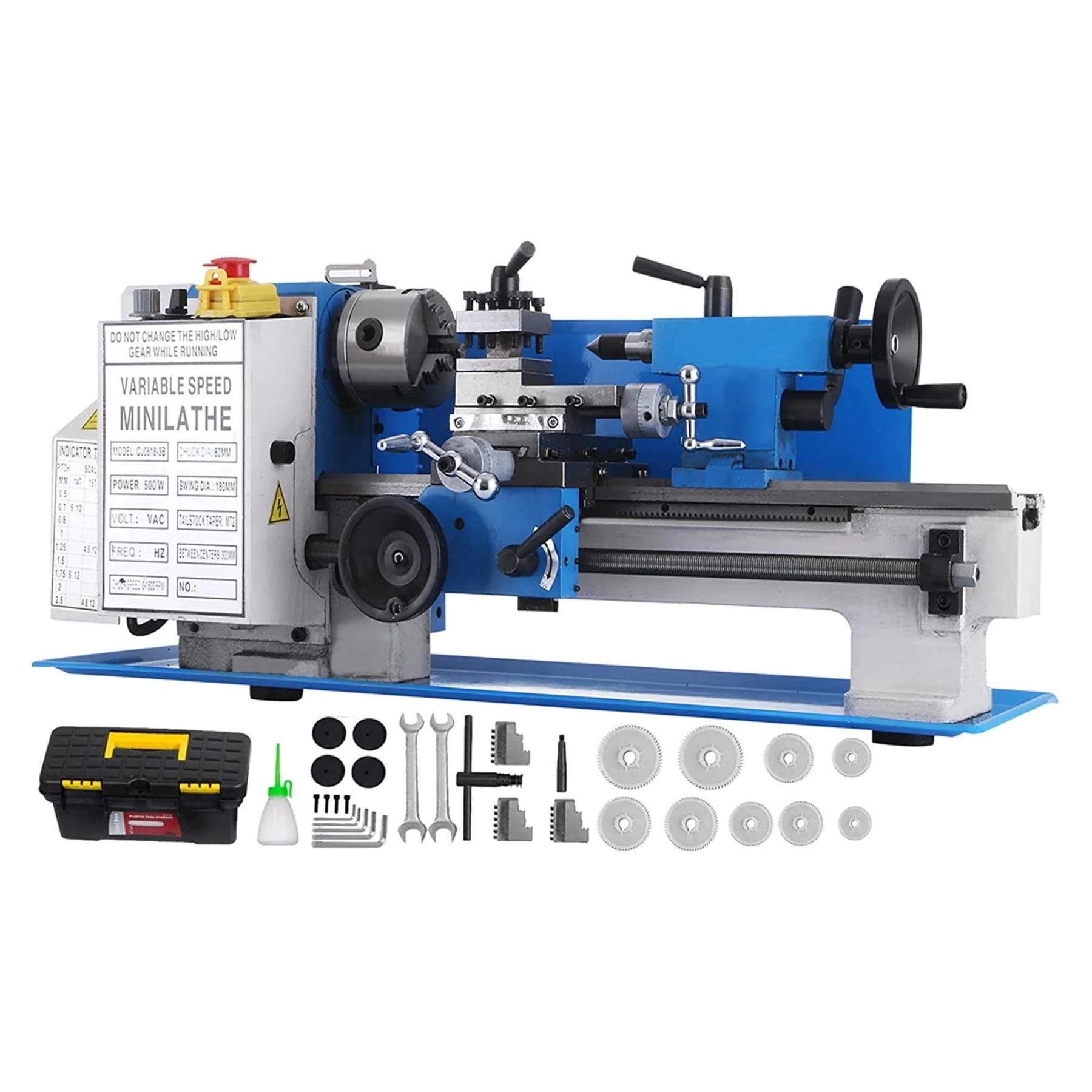 

550w 50-2500 Rpm Variable Speed 7x14 Inch Bench Top Mini Metal Lathe