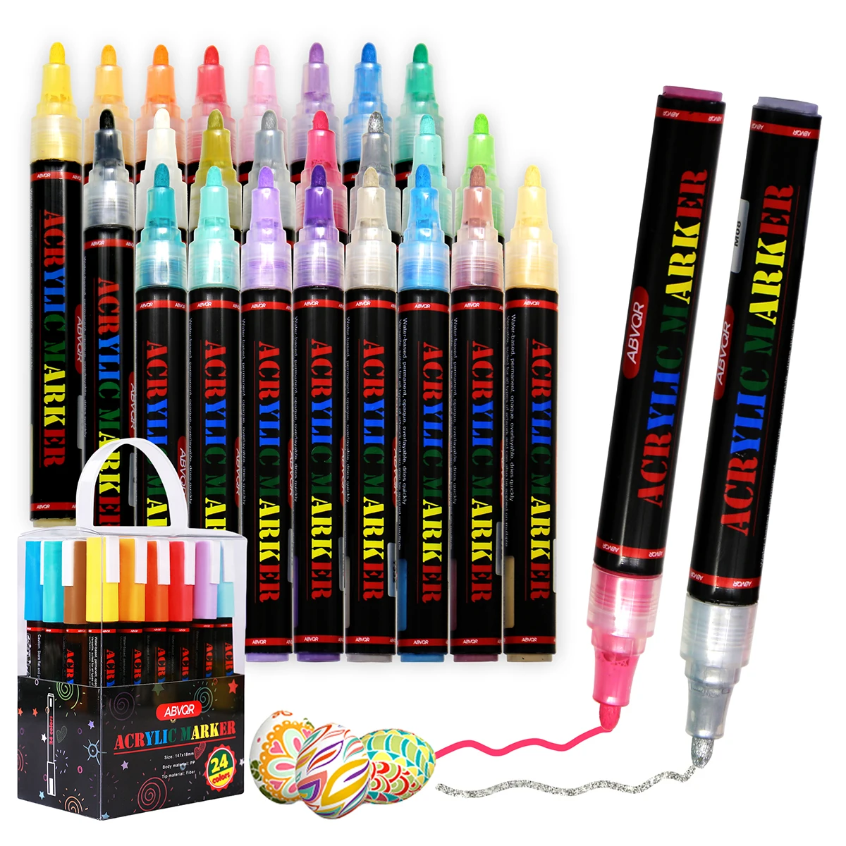 

12/24 цветной акриловый маркер, наконечник 0,3 мм, для ткани, дерева, пластика, стекла, керамики, камня, граффити для студентов обратно в школу, художественные принадлежности