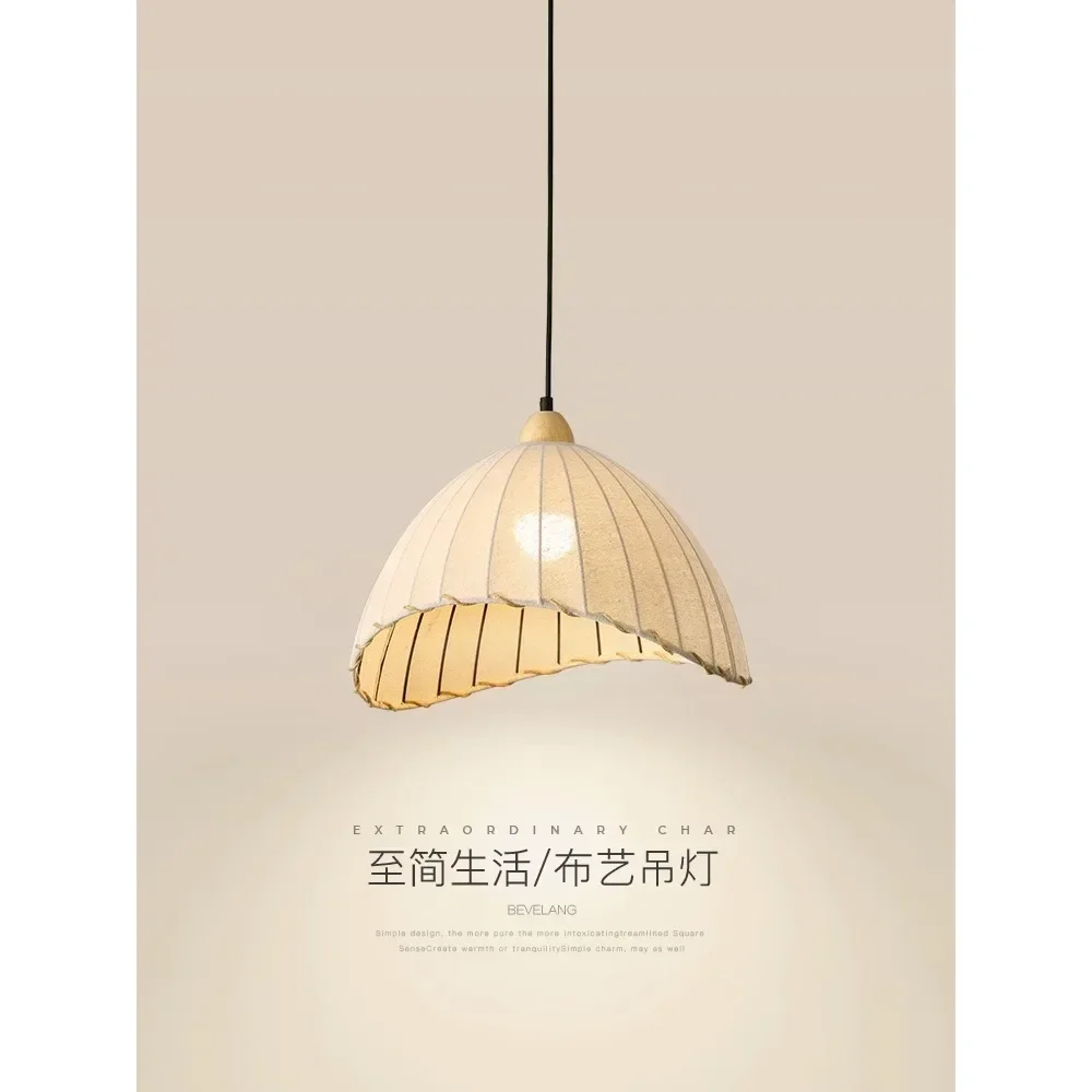 Restaurant Lamp Pendant Japanese Vintage Wood Eye Protection Tea Room Bar Table Lamp Nordic Silent Wind Fabric Dining Table Dini