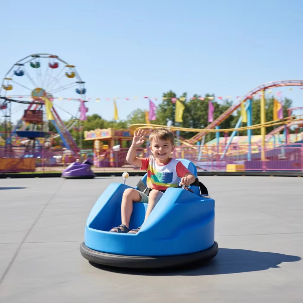 

Compact Electric Bumper Cars for Kids and Amusement Parks with 0.8m Diameter and 3-10km/h Speed