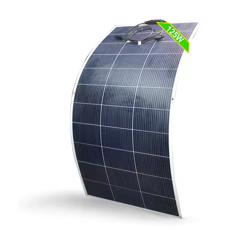 125W Solar Panel 18V Flexible Monocrystalline Solar Panel Lightweight PV Module for RV, Boat, Caravan, Marine Battery Charge