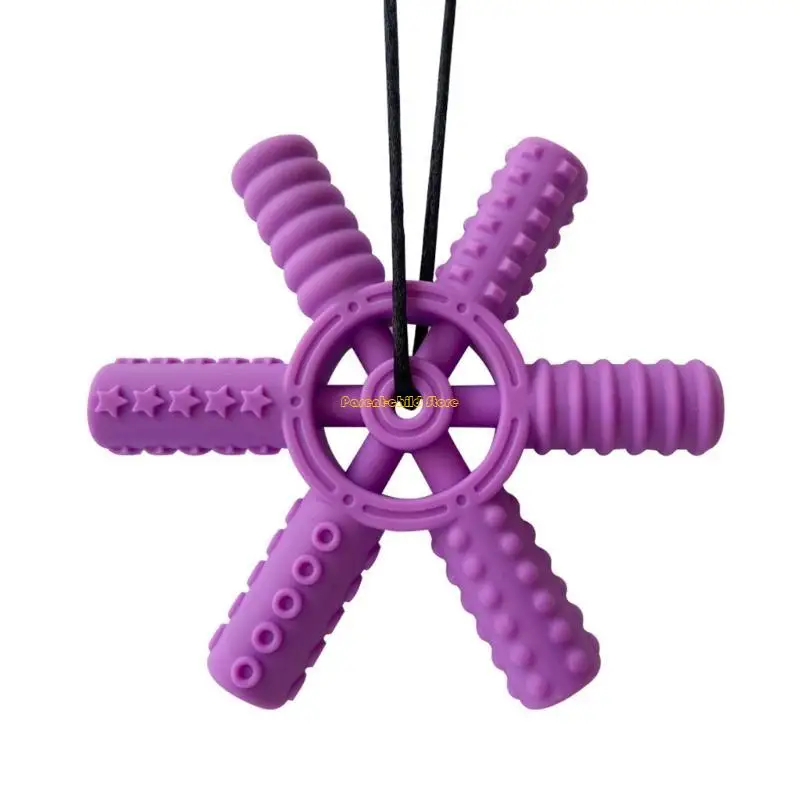 WXTD Silicone Baby Teether Rudder Shaped Soothing Teether Sensory Toy