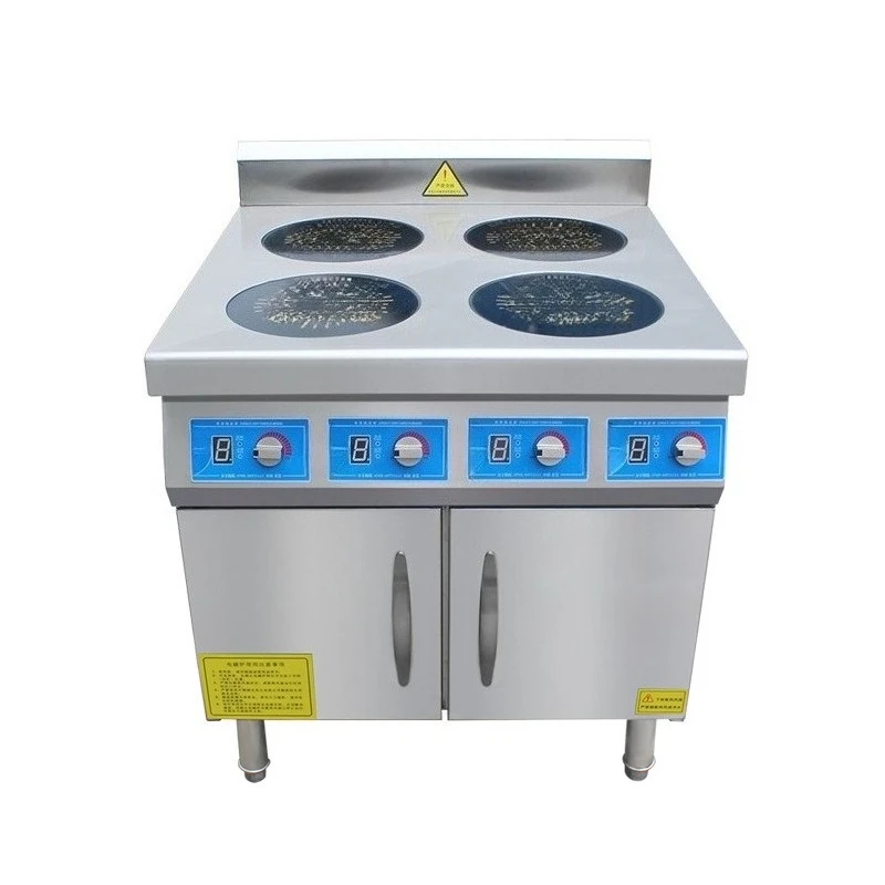 Electromagnetic pot stove, double door four-eye commercial pot machine 3500W intelligent induction cooker rice