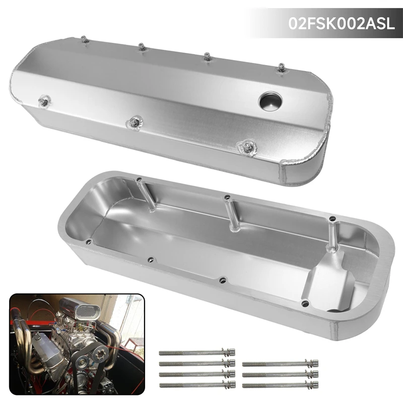 

Fabricated Valve Covers Breather Holes For BBC Big Block Chevy 396 402 427 454 502 w/Long Bolts V8 Engines T6 1965-1995