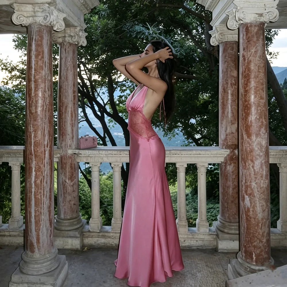 Customized Prom Dress Deep V Neck Lace Patchwork Mermaid Special Occasion Floor-Length Wedding Party Gowns Vestidos De Fiesta