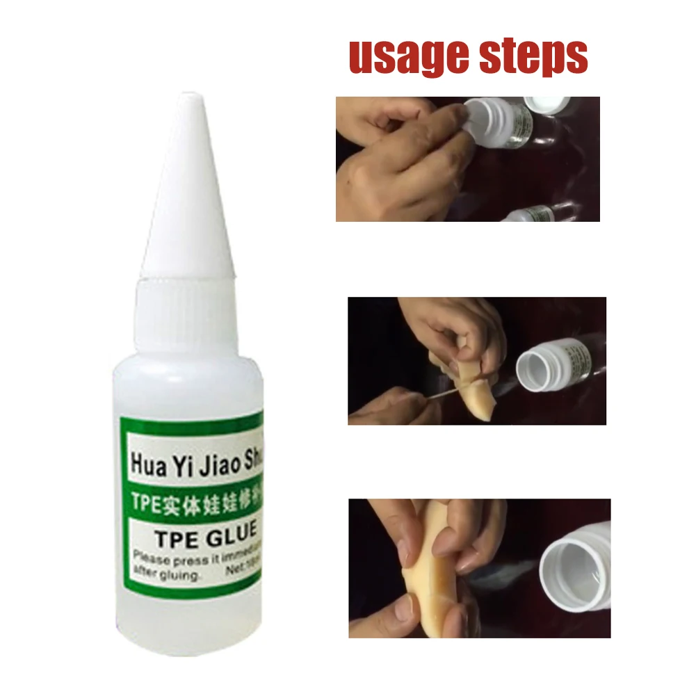 TPE Strong Adhesive Sex Doll Repair Glue, Universal, Transparente, Household Patching, Fix Liquid, Acessório Profissional Rápido, 20ml