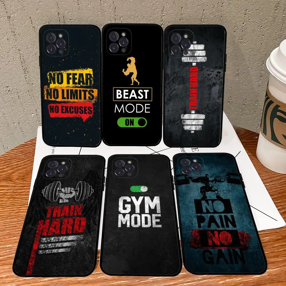 Gym Fitness Bodybuilding Phone Case For iPhone 15 14 11 12 13 Mini Pro XS Max Cover 6 7 8 Plus X XR SE 2020 Funda Shell