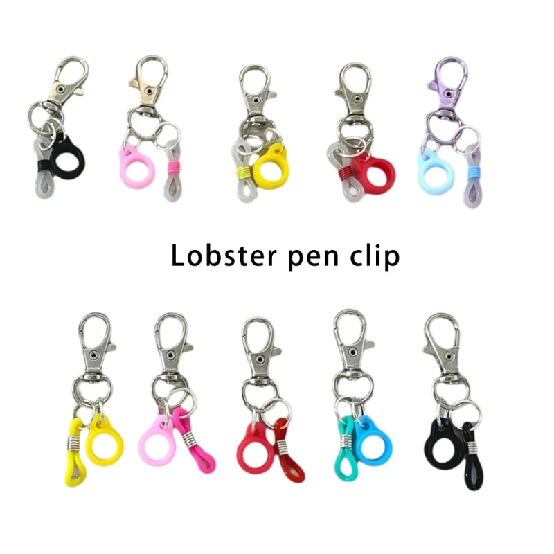 10Pcs Pen Holder Keychain for Lanyard Silicone Pen Holder Clip for Nurses Doctor Student Teacher Badge Reels Accessories  D2RC