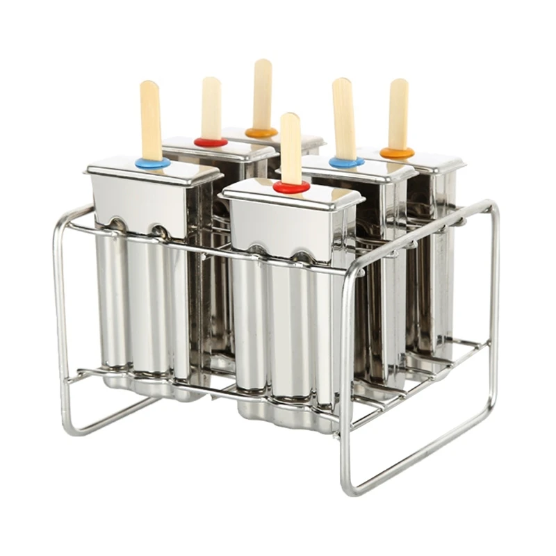 2024 New Stainless Steel Popsicle Molds DIY Ice Lolly Mould Ice Cream Stick Holder Maker Rack Kitchen Supplies