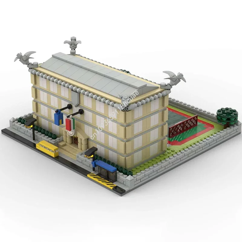 

1125pcs MOC School1 Modular Buildings Building Blocks Festival Gift Advanced Display For Serious Brick Collectors Preschool